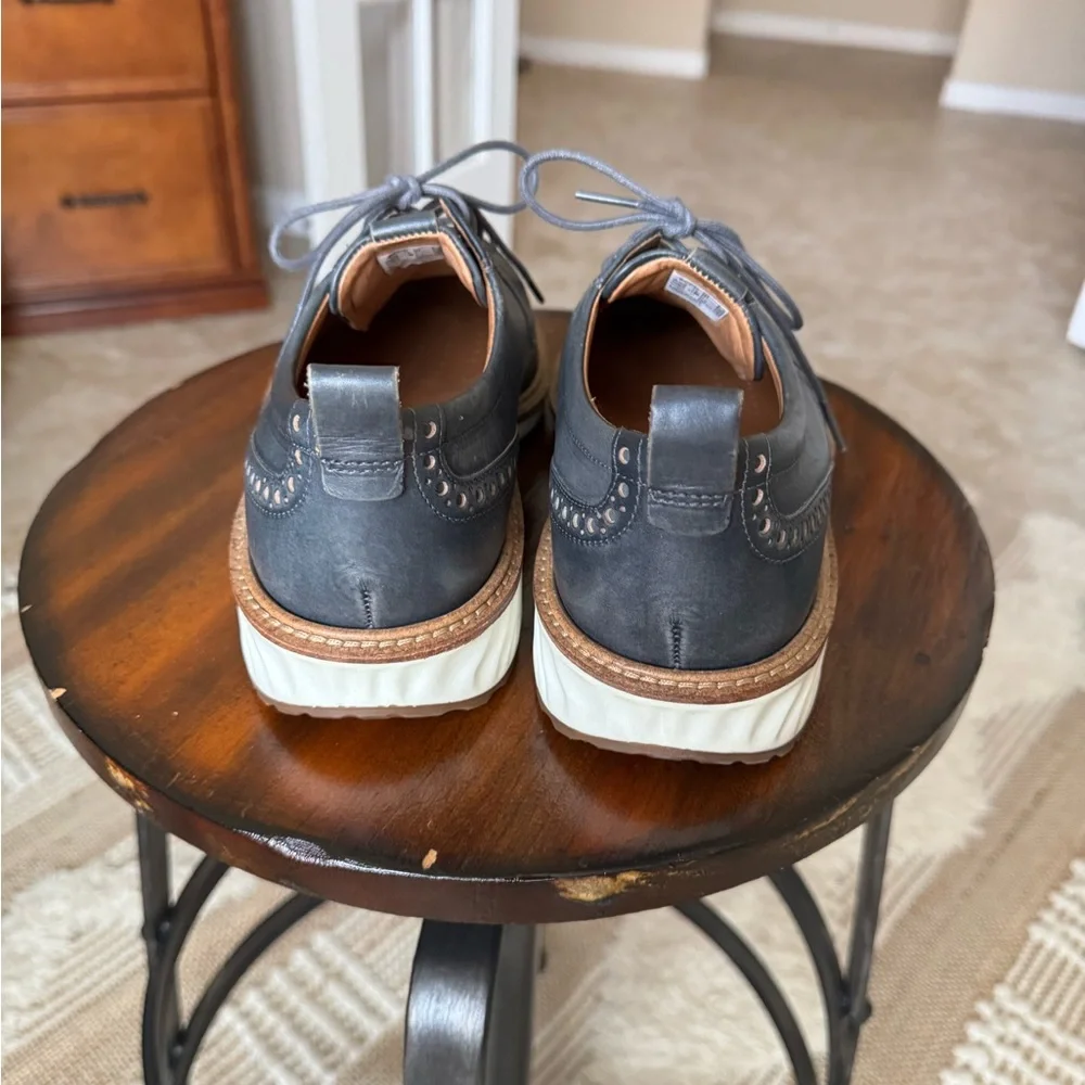 Ecco Men's Navy Leather Brogue Oxfords
